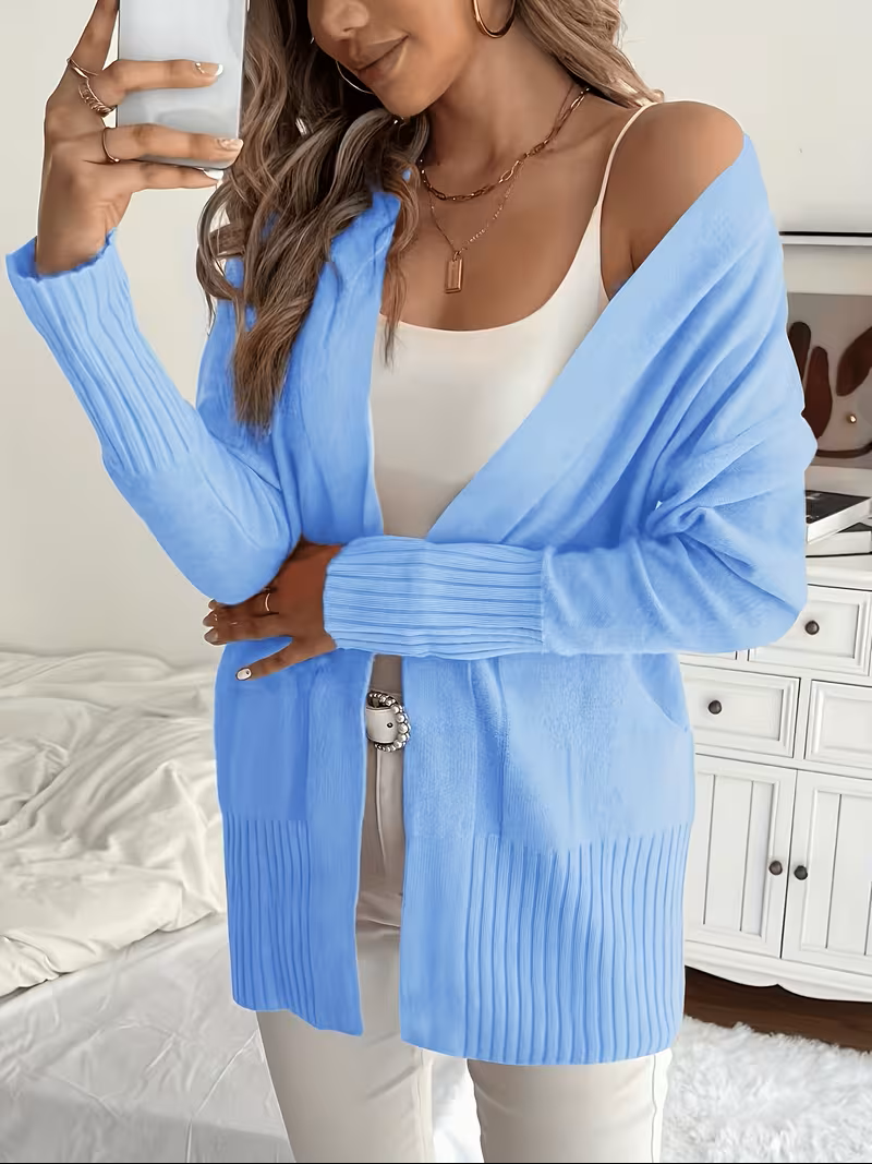 Florina Draped Open-Front Cardigan