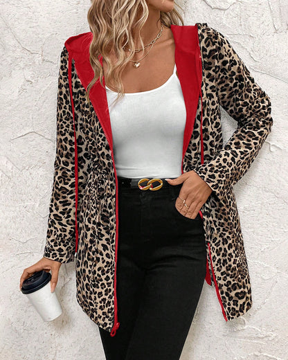Rosina Leopard-Lined Hooded Jacket