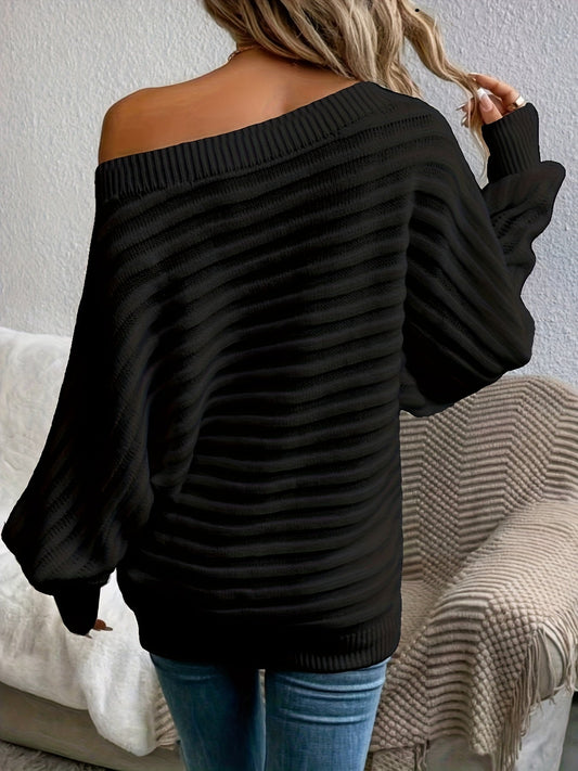 Liora Off-Shoulder Ribbed Knit Sweater
