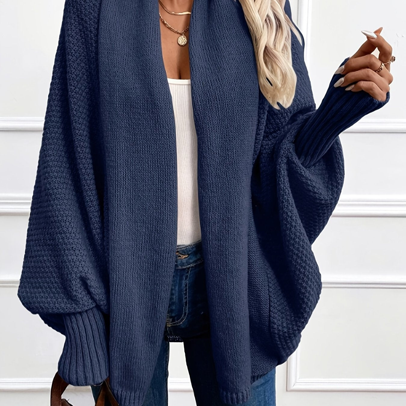 Evelina Draped Shawl-Collar Cardigan