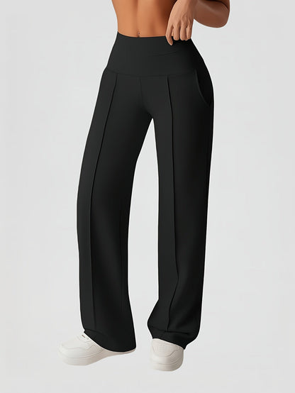 Leona Stretch High-Waist Wide-Leg Pants
