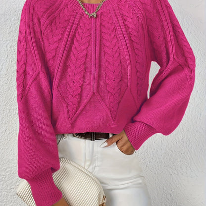 Marielle Cable-Knit Round-Neck Sweater