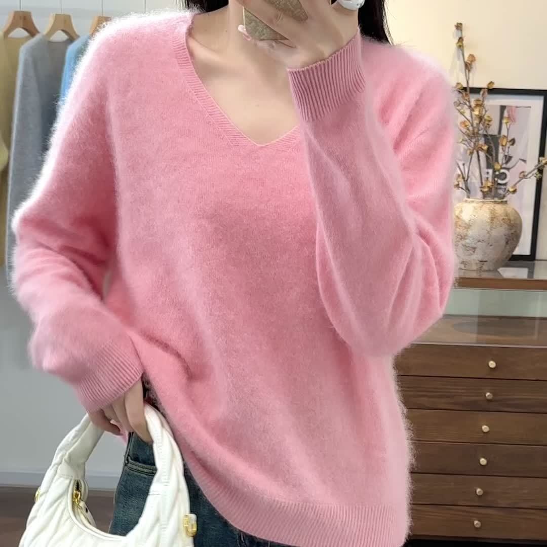 Aveline Cashmere Wool V-Neck Sweater
