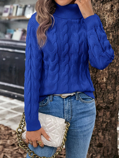 Rosamund Cable-Knit Turtleneck Sweater