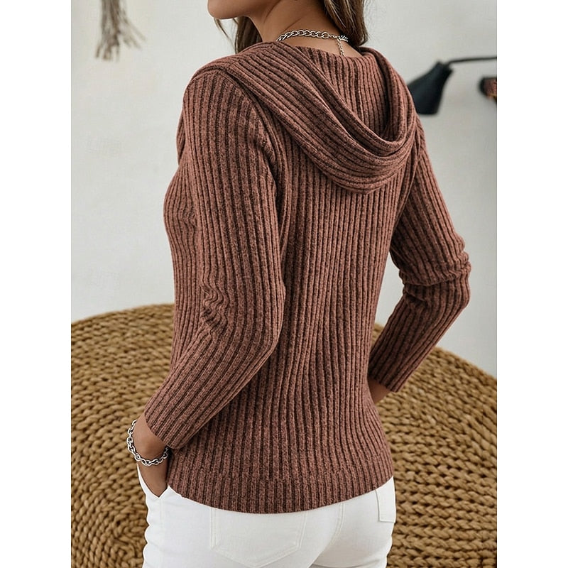 Apolline Cowl-Neck Ribbed Top