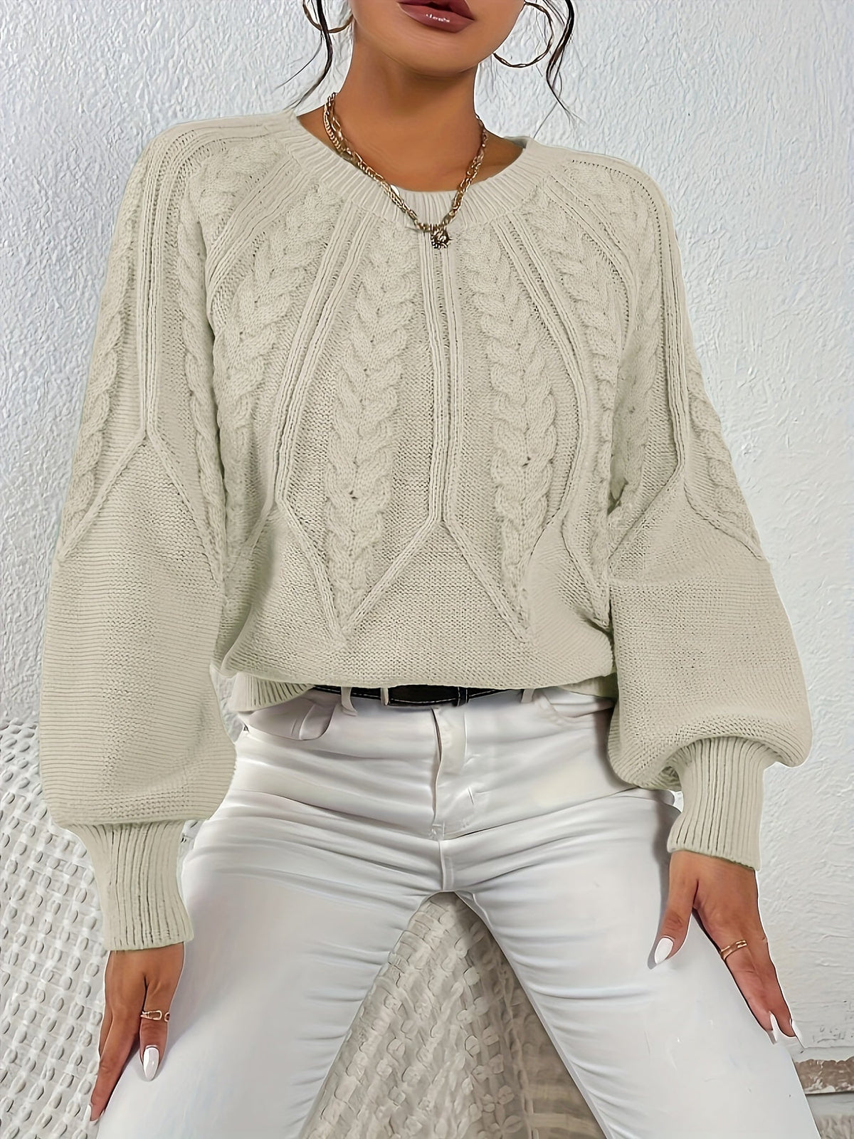Lisandra Relaxed Cable-Knit Sweater