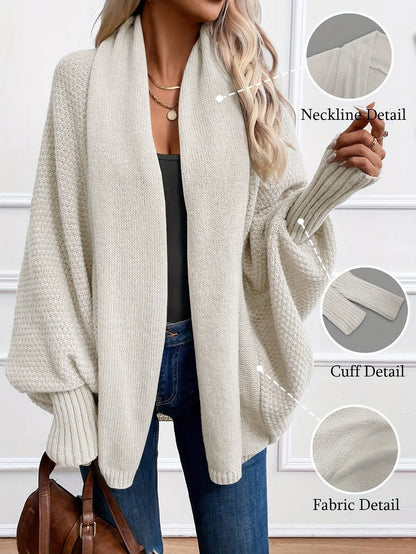 Evelina Draped Shawl-Collar Cardigan