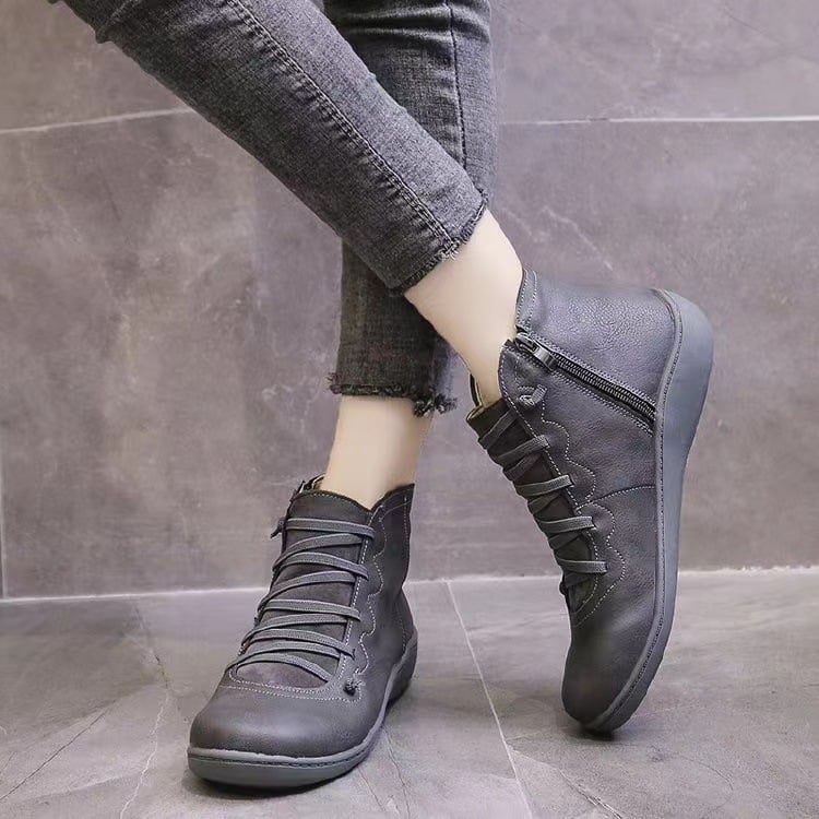 Maren Leather Lace-Up Ankle Boots
