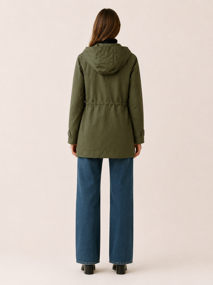 Florina Hooded Drawstring Trench Coat