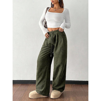 Emmeline Comfortable Drawstring Wide-Leg Pants