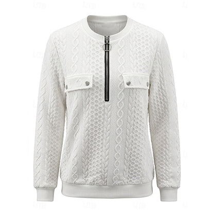 Mirette Cable-Knit Quarter-Zip Top
