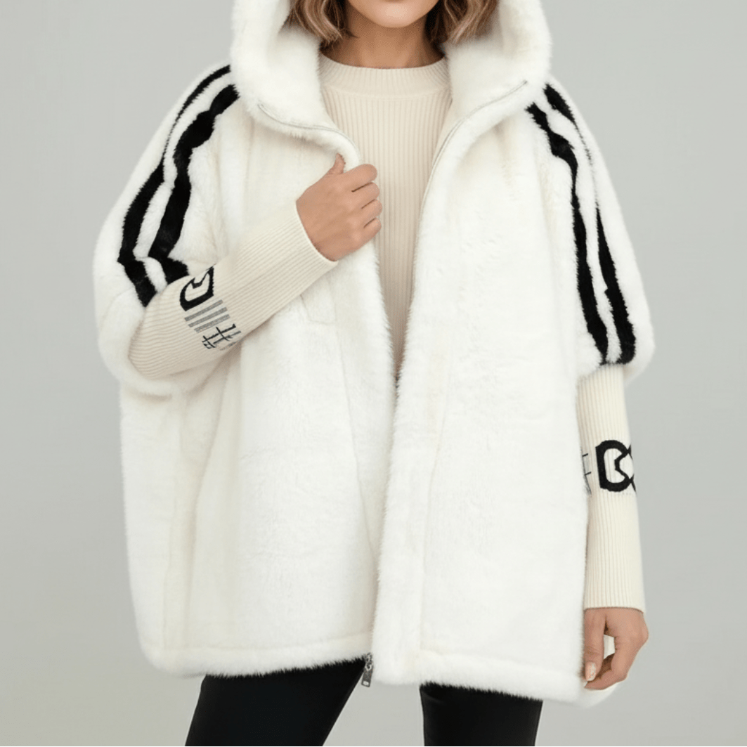 Aurette Oversized Faux Fur Cape Jacket
