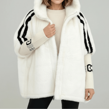 Aurette Oversized Faux Fur Cape Jacket