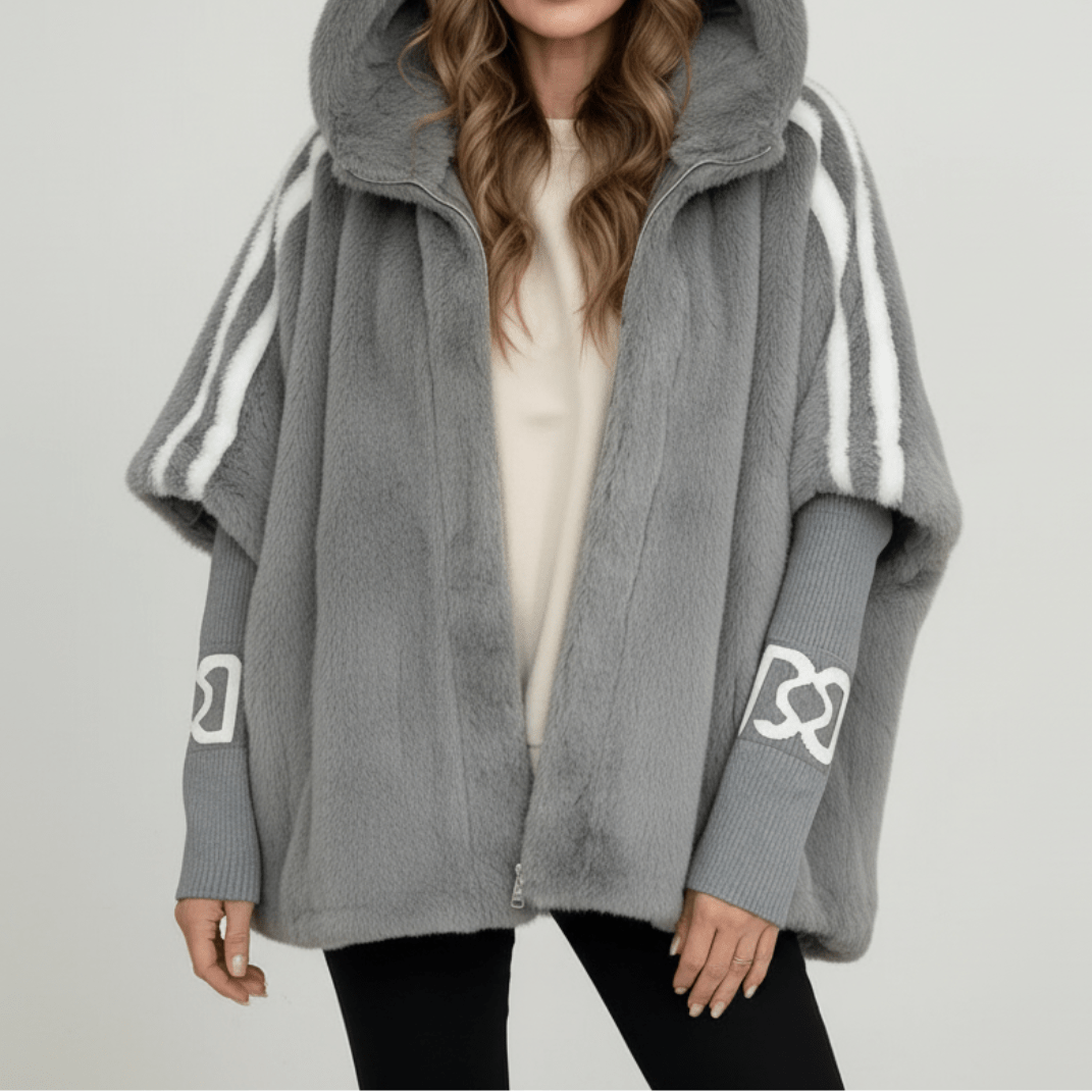 Aurette Oversized Faux Fur Cape Jacket