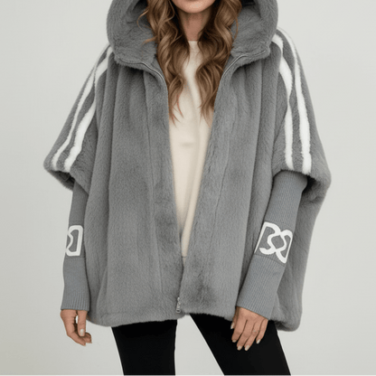 Aurette Oversized Faux Fur Cape Jacket