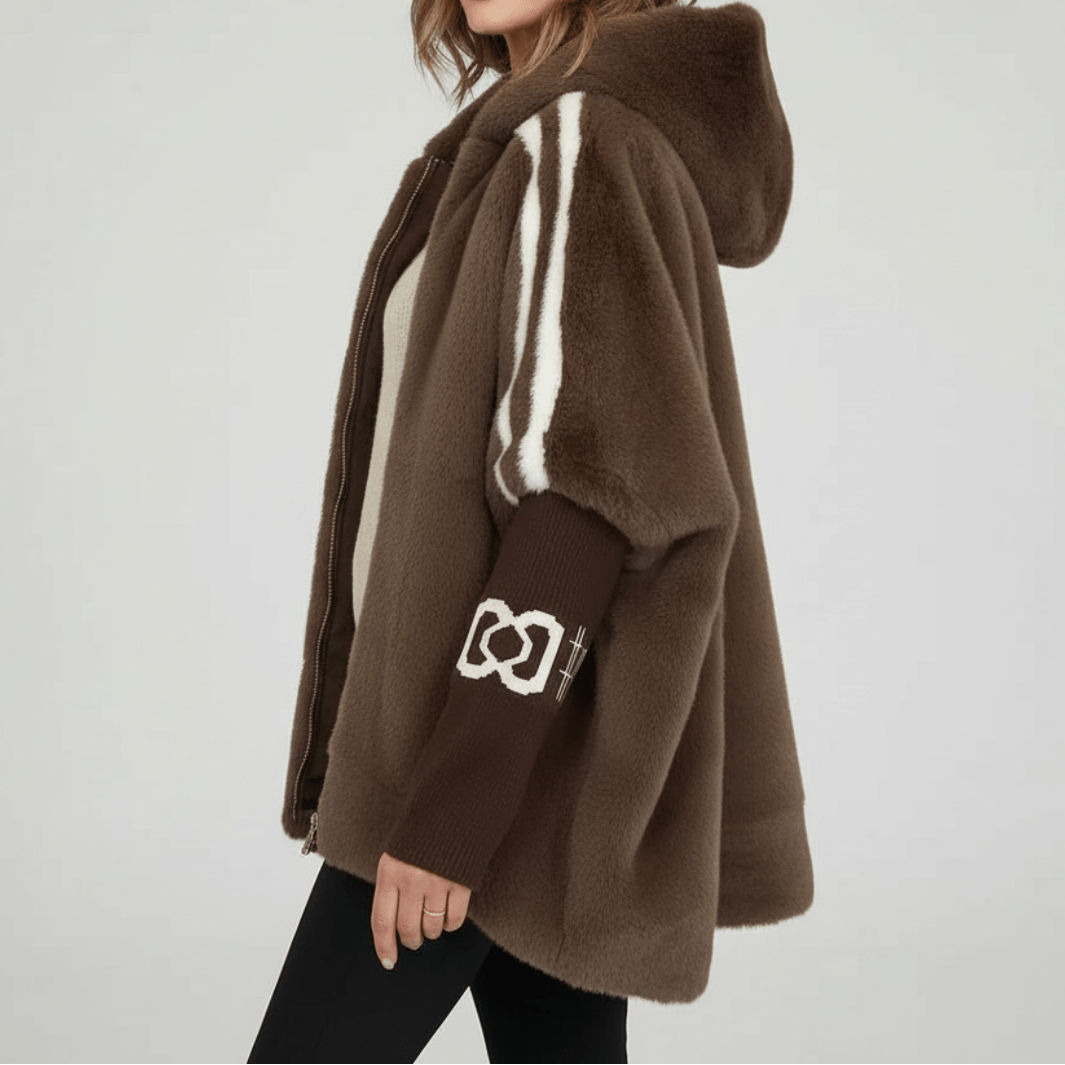 Aurette Oversized Faux Fur Cape Jacket