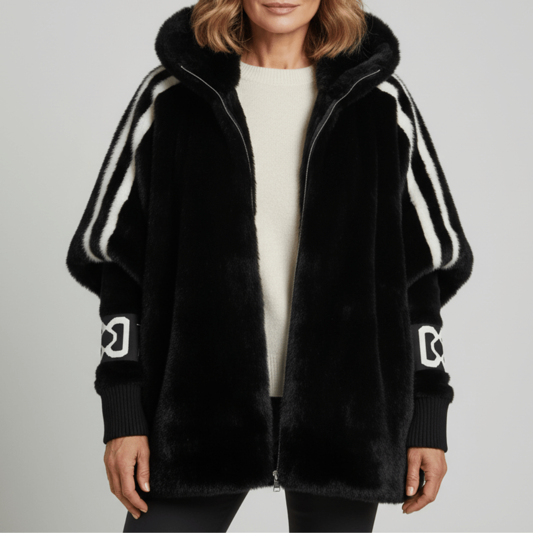 Aurette Oversized Faux Fur Cape Jacket
