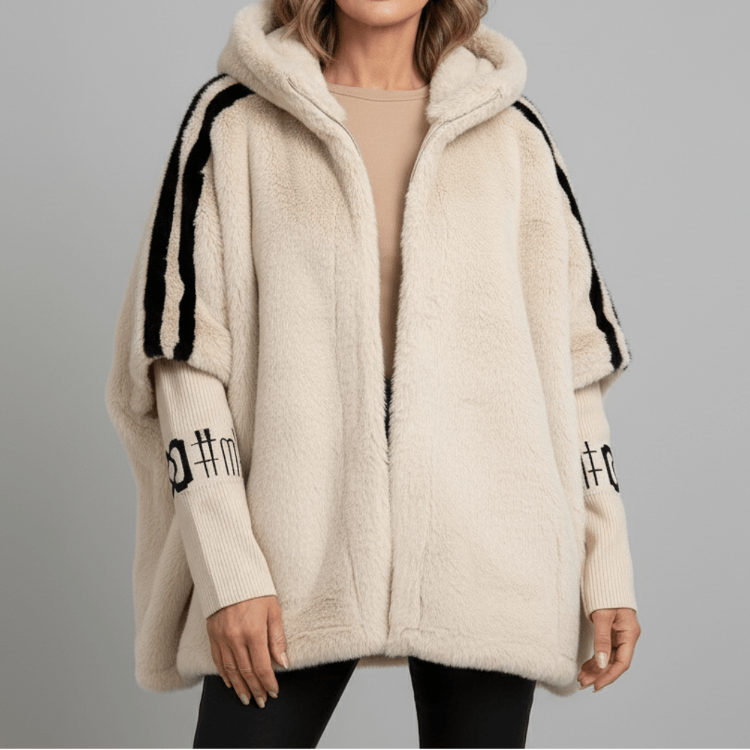 Aurette Oversized Faux Fur Cape Jacket