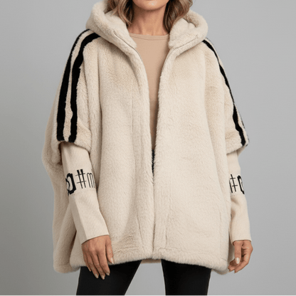 Aurette Oversized Faux Fur Cape Jacket