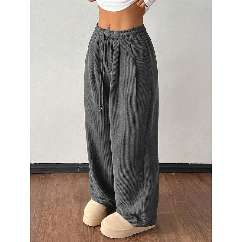 Emmeline Comfortable Drawstring Wide-Leg Pants