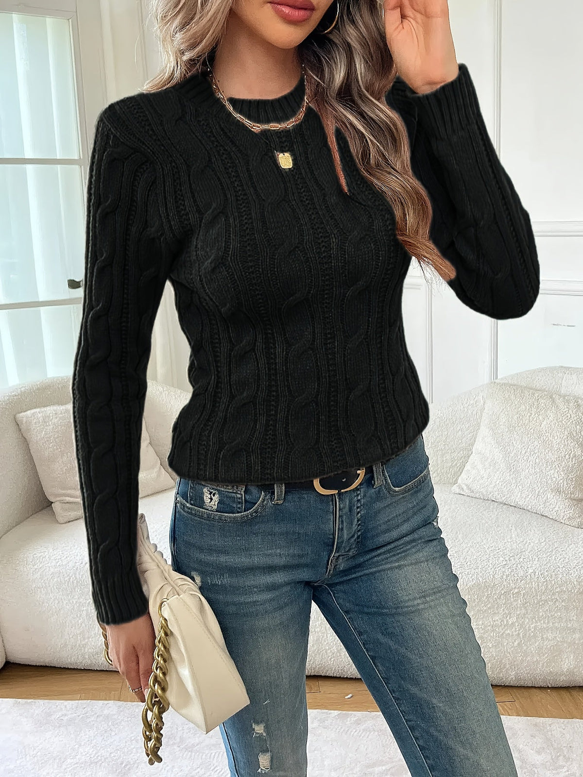 Liesel Twist-Knit Sweater