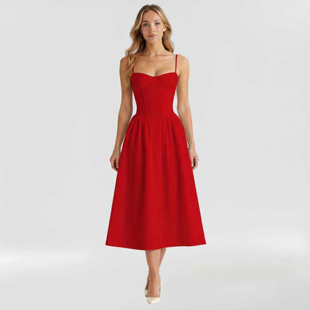 Aurelia Floral Corset Midi Dress
