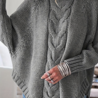 Mirabel Cable-Knit High-Neck Sweater