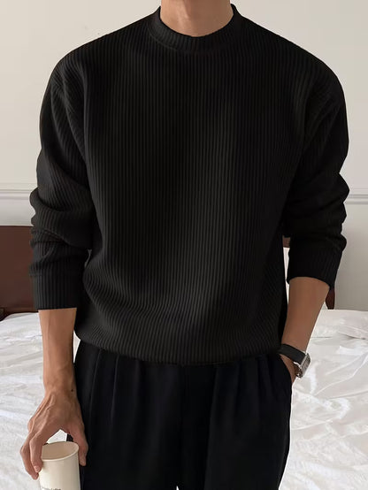 Lucien Long Sleeve Ribbed Knit Shirt