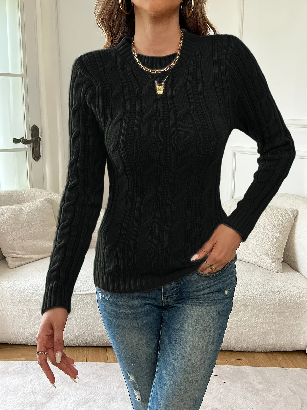 Liesel Twist-Knit Sweater