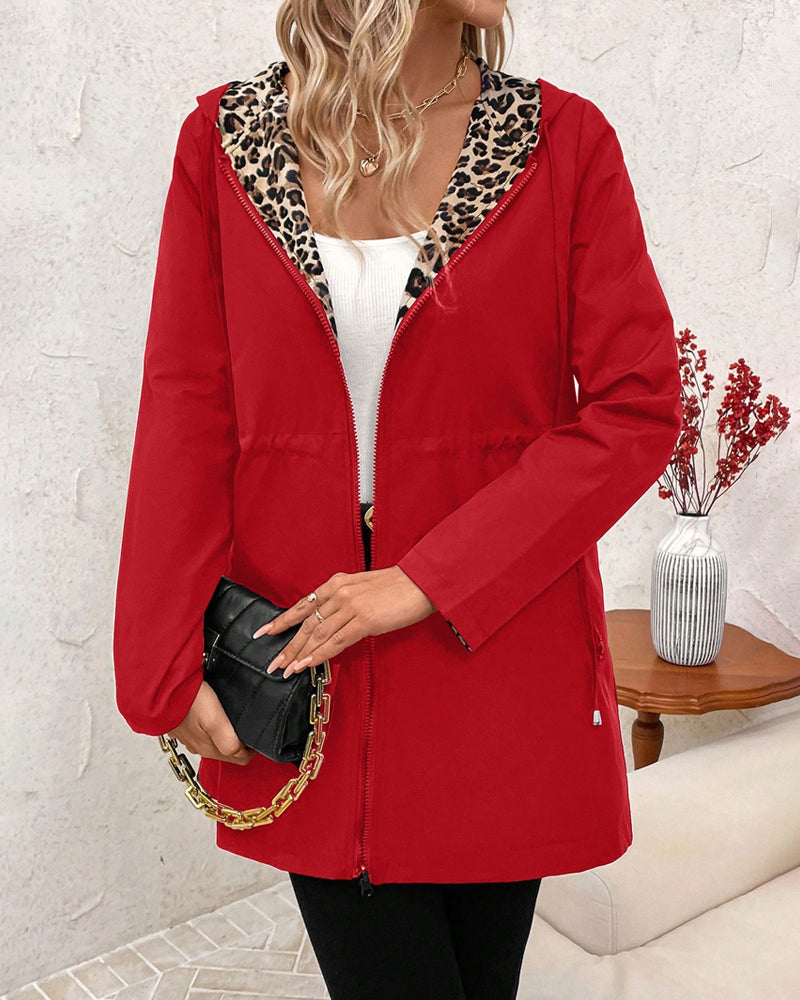 Rosina Leopard-Lined Hooded Jacket