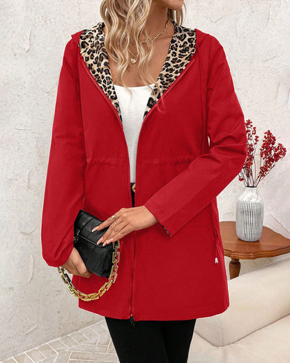 Rosina Leopard-Lined Hooded Jacket