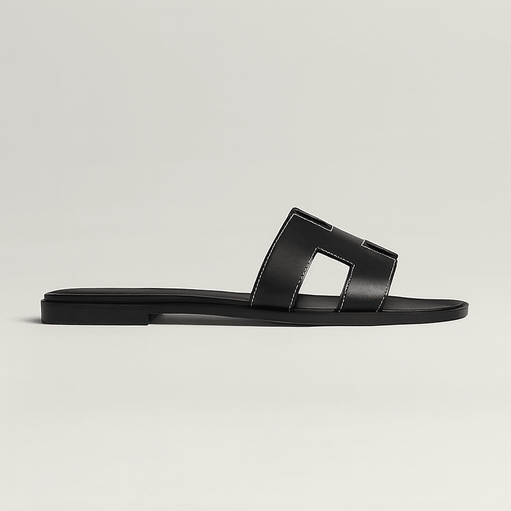 Rosetta Cut-Out Leather Slide Sandals