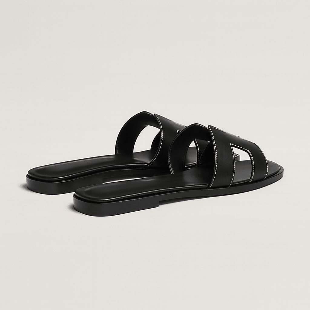 Rosetta Cut-Out Leather Slide Sandals