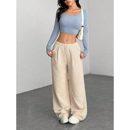 Emmeline Comfortable Drawstring Wide-Leg Pants