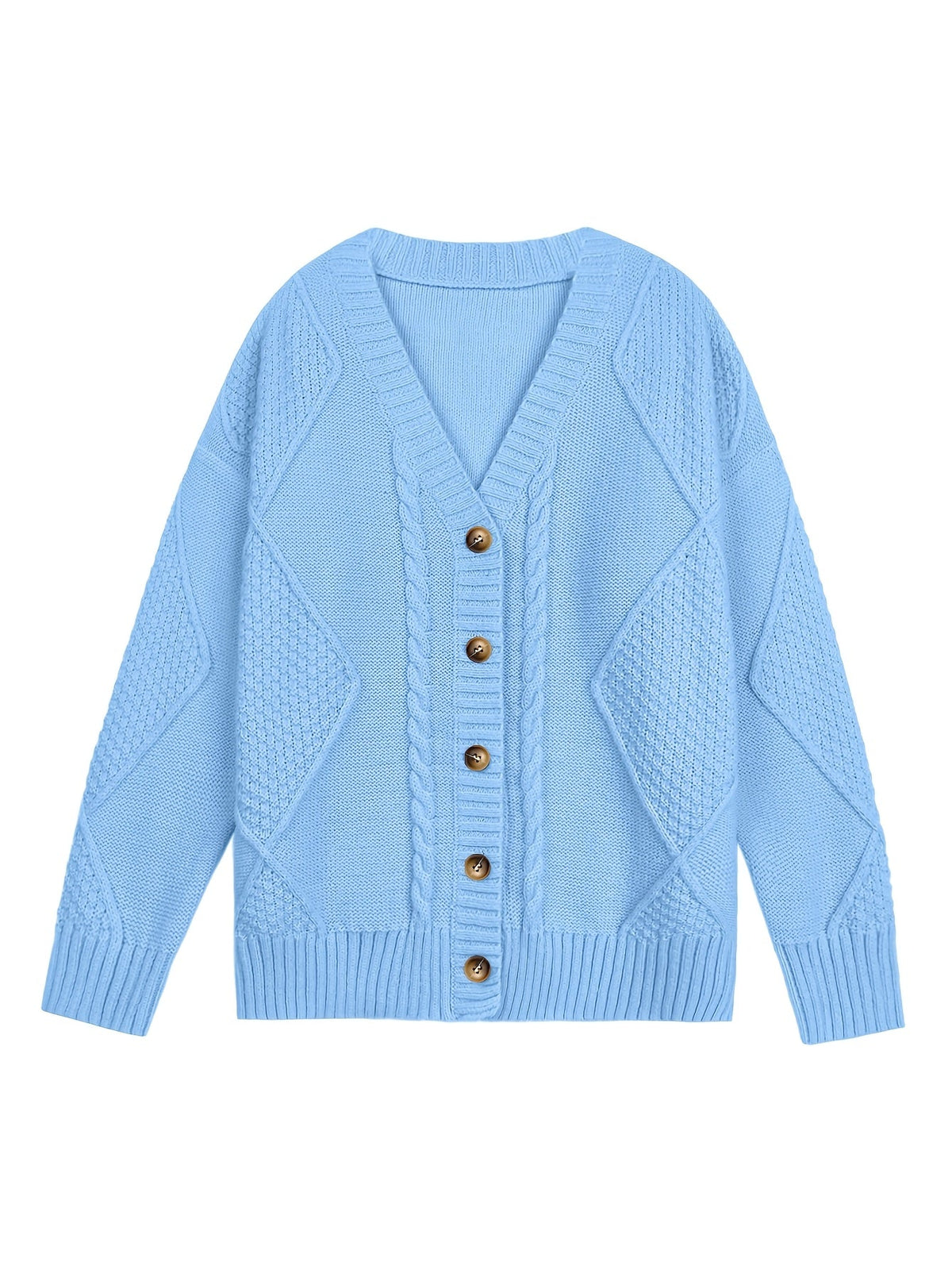 Nadine Cable-Knit V-Neck Cardigan