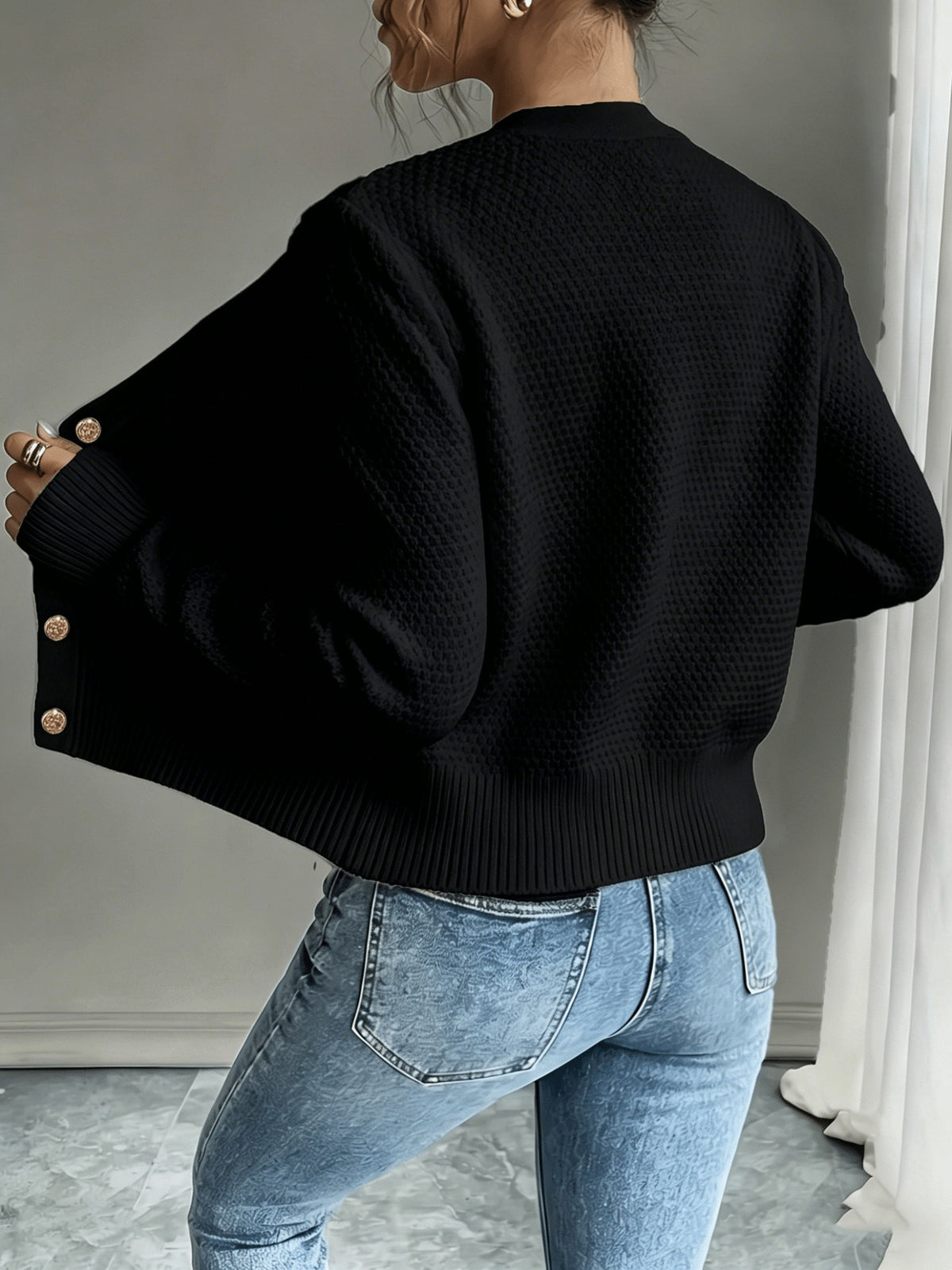 Melisande Cable-Knit Button-Front Cardigan