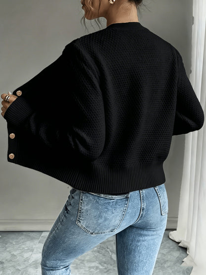 Melisande Cable-Knit Button-Front Cardigan