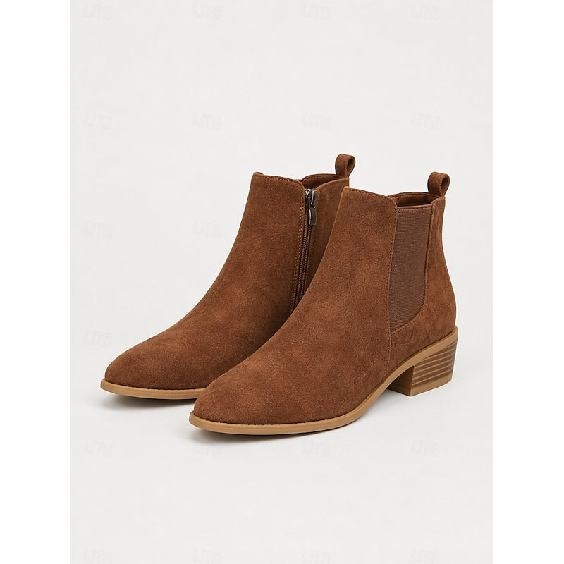 Adriana Pointed Toe Block Heel Ankle Boots