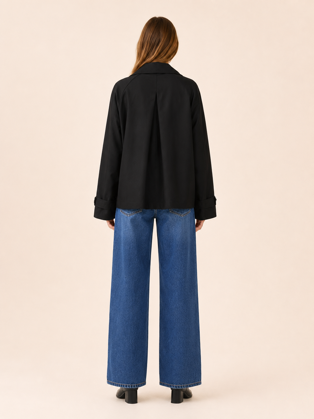 Matilda Black Double-Breasted Trench Coat