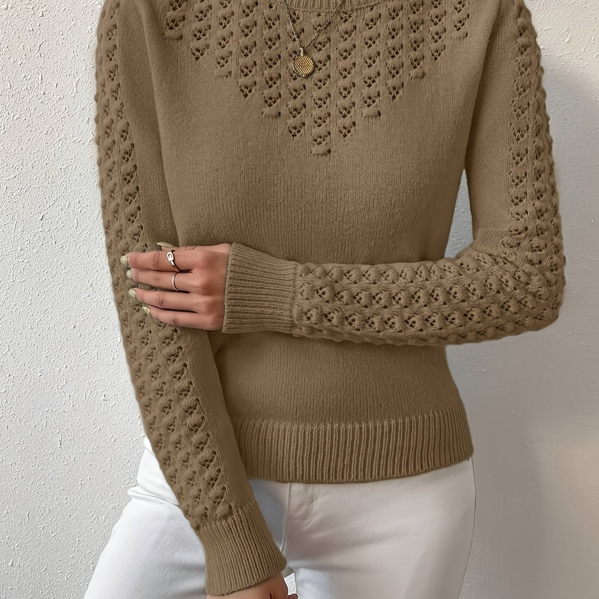 Allegra Pointelle Knit Sweater