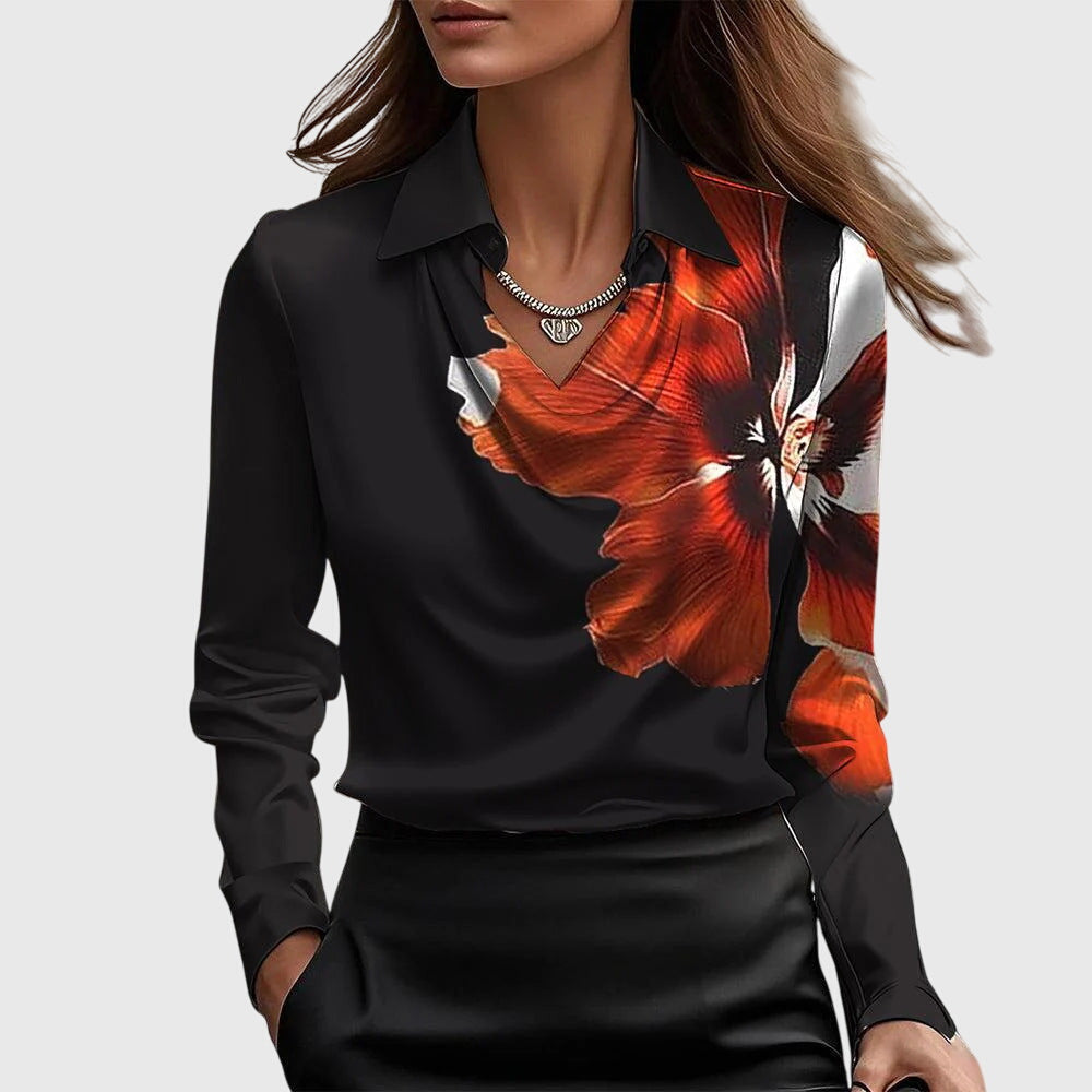 Vivienne Pleated Satin Blouse