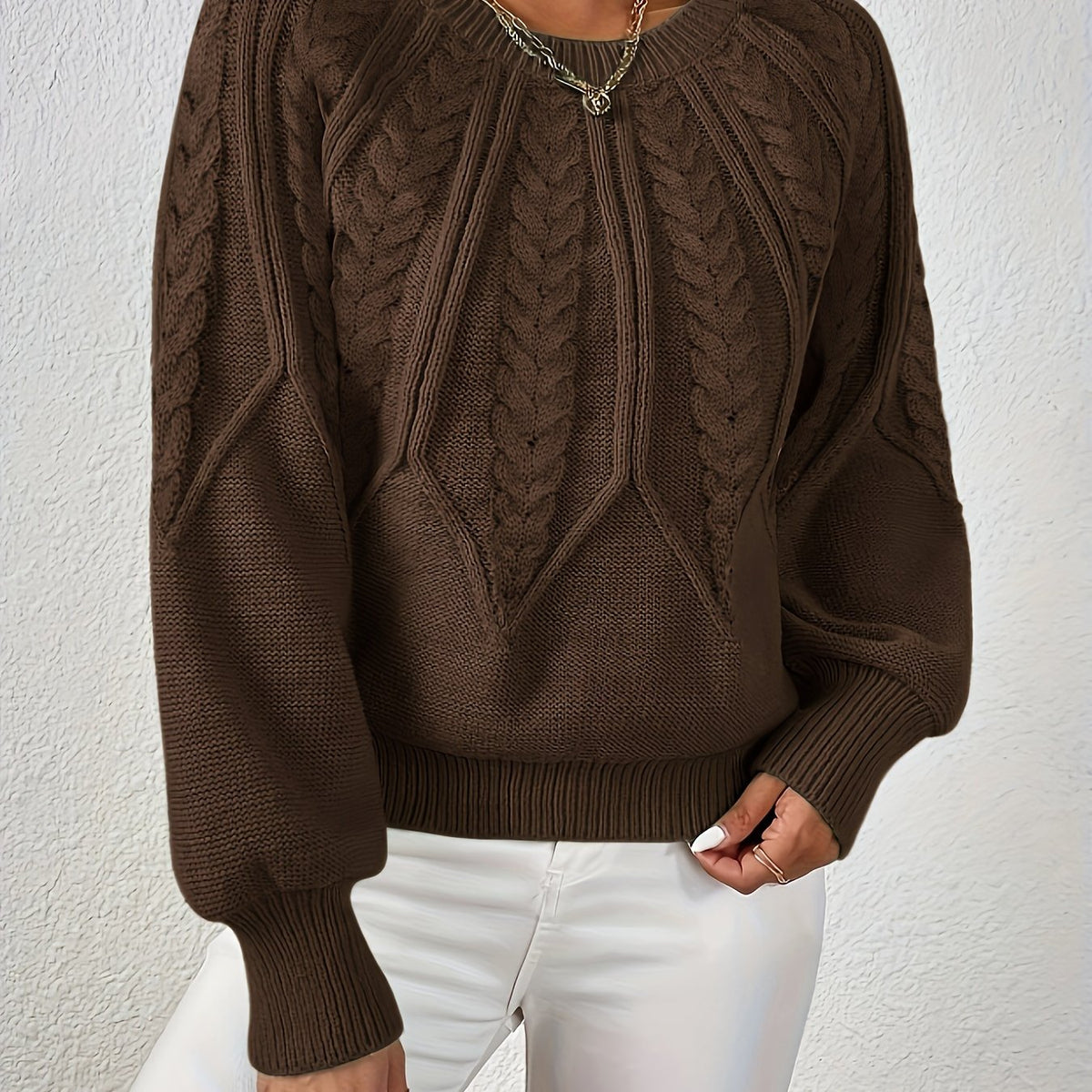 Marielle Cable-Knit Round-Neck Sweater