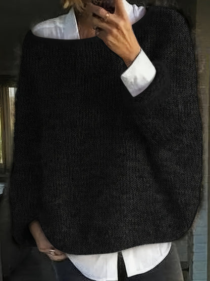 Natalina Relaxed Crew-Neck Knit Sweater