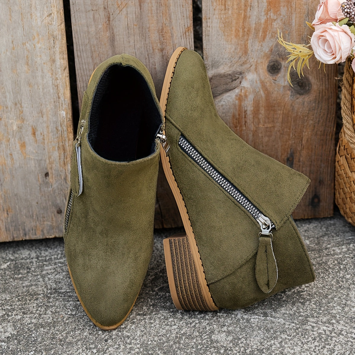 Evelina Side-Zip Ankle Boots