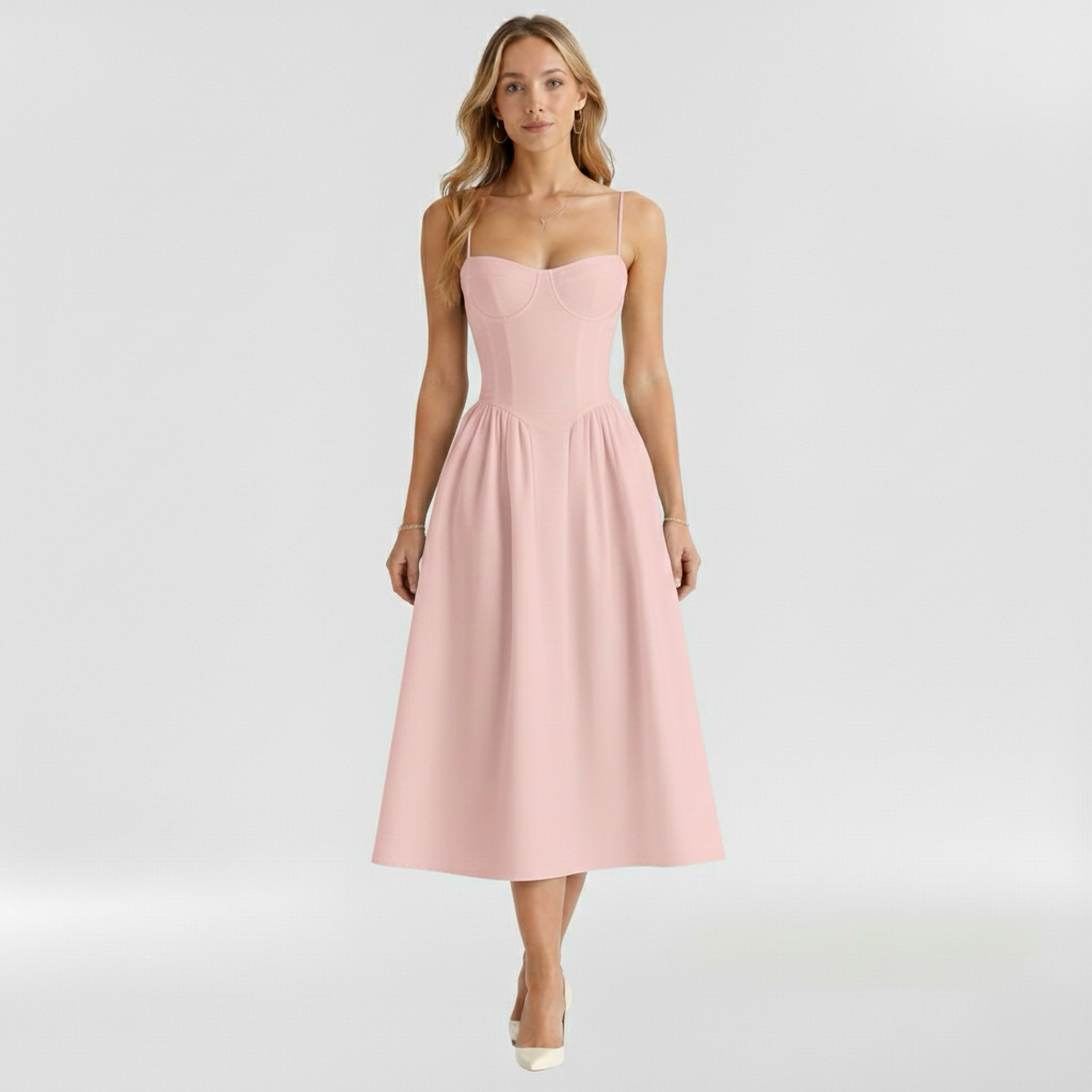 Aurelia Floral Corset Midi Dress