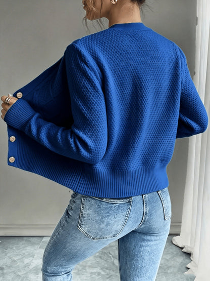 Melisande Cable-Knit Button-Front Cardigan