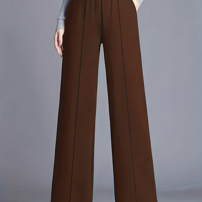 Thalia Comfortable High-Waist Wide-Leg Pants