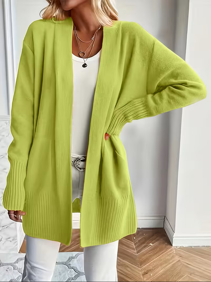 Florina Draped Open-Front Cardigan