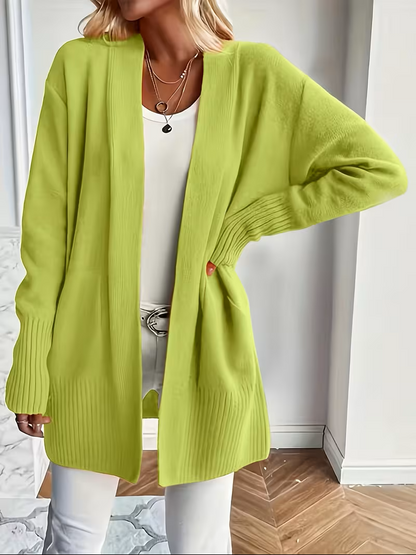 Florina Draped Open-Front Cardigan