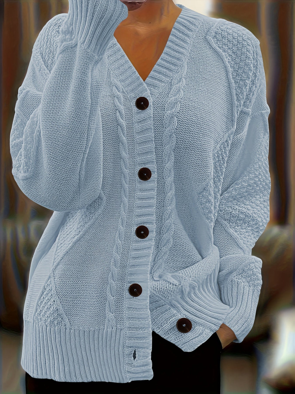 Ariadne Cable-Knit Button-Front Cardigan
